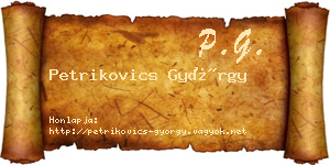 Petrikovics György névjegykártya
