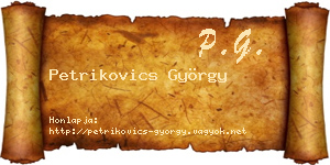 Petrikovics György névjegykártya